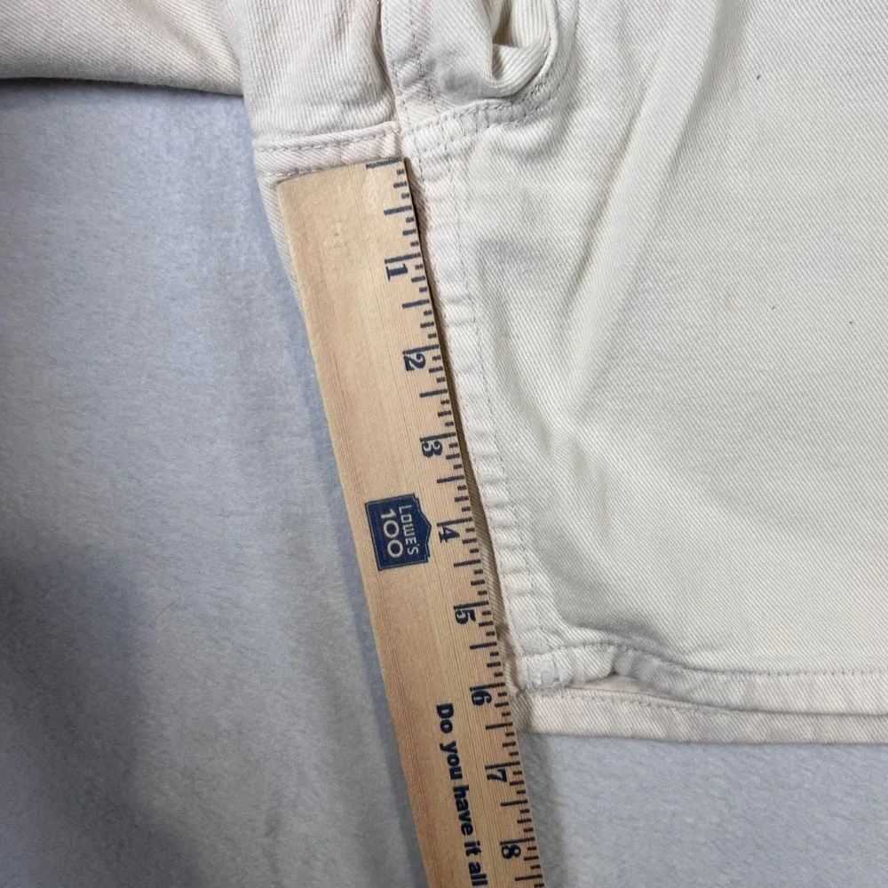 Vintage Levis 550 High Waisted Denim Shorts Cream Off White Womens Size 14 31w